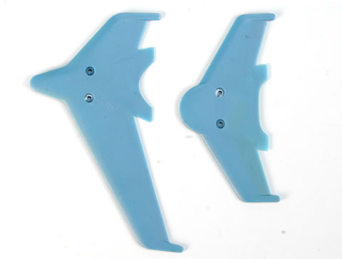 EK1-0442L Vertical & horizontal tail blade set(blue) - Click Image to Close